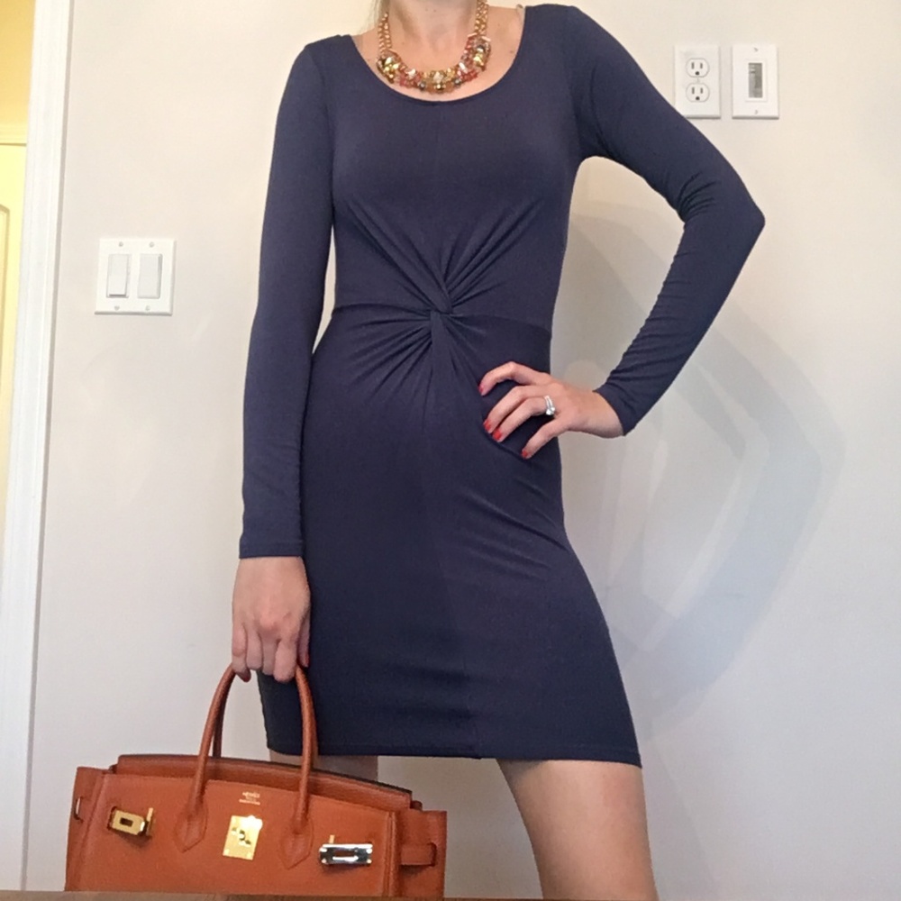 Long Sleeve Grey Dress